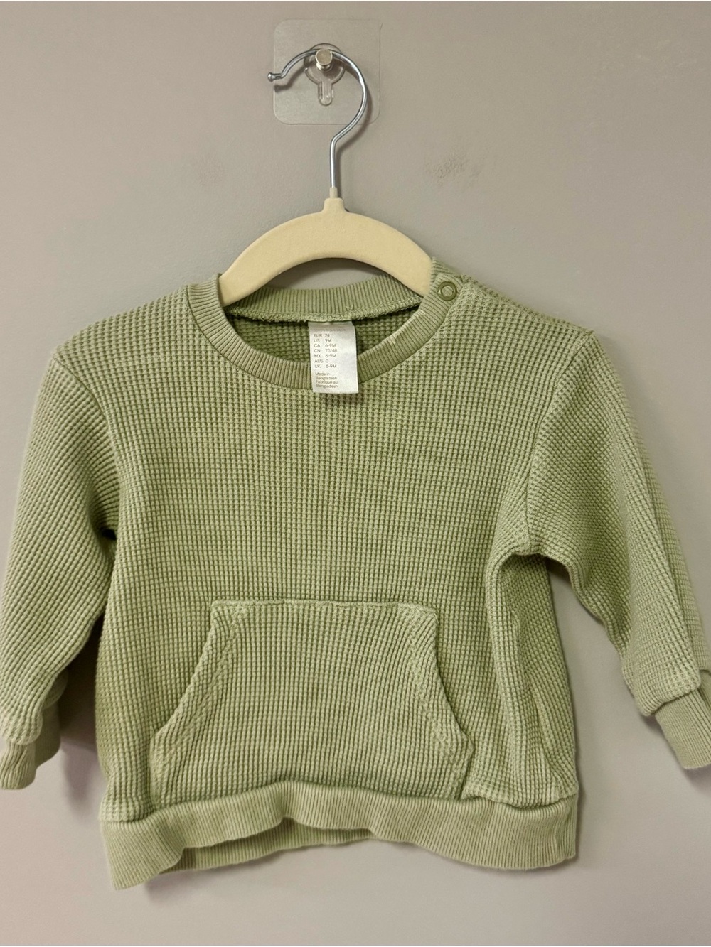H&M Olive Green Waffle Knit Baby/Toddler Sweatshirt